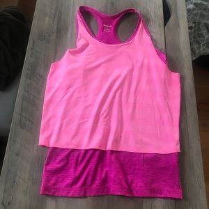 Reebok Pink Multilayered Tank Top